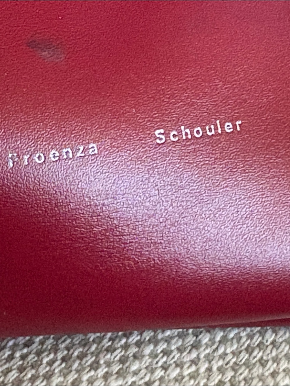 Proenza Schouler Red Leather Clutch with Embossed Logo